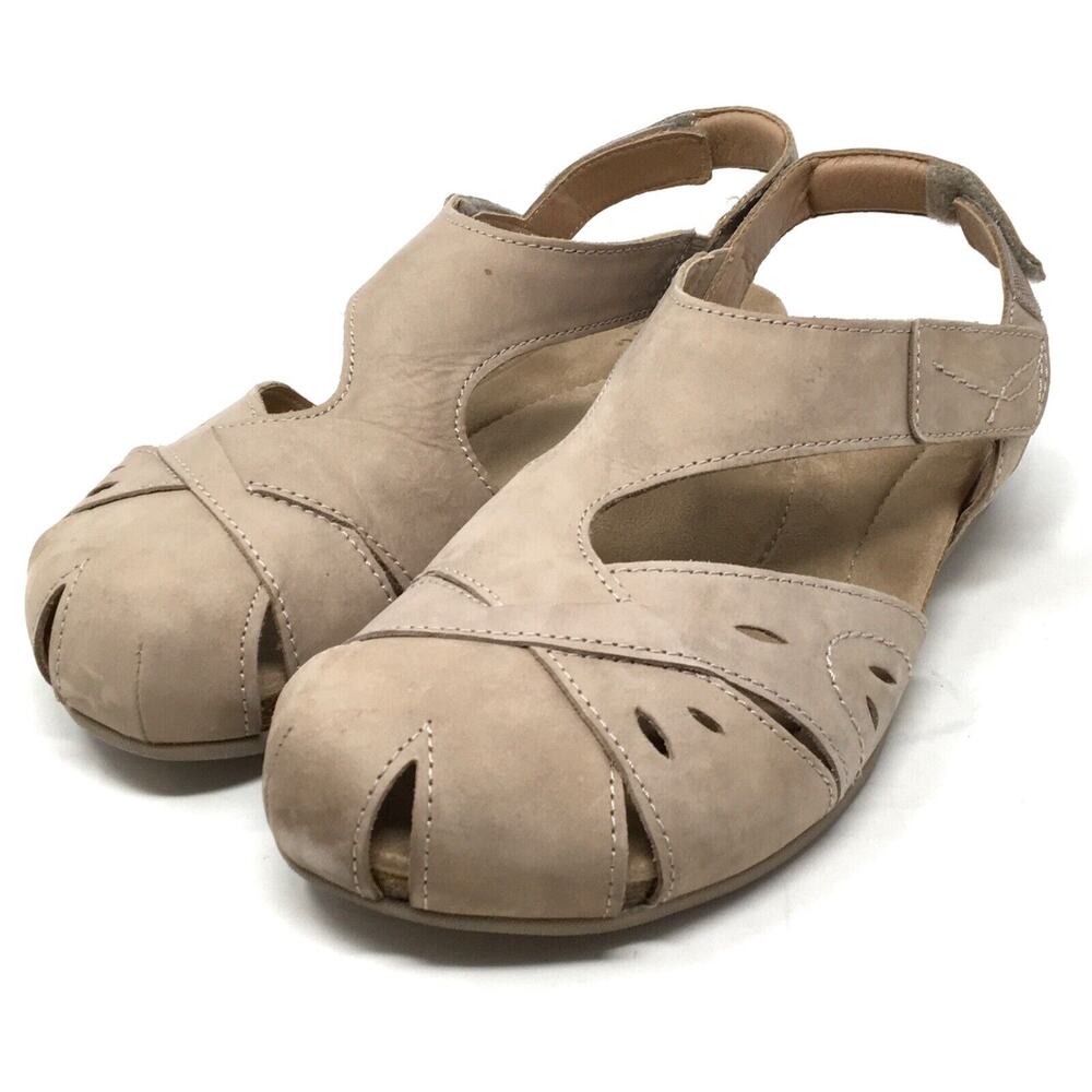 Earth Birdine Women's Neutral Taupe Leather Closed-Toe Slingback Sandal, 9M - Picture 3 of 8